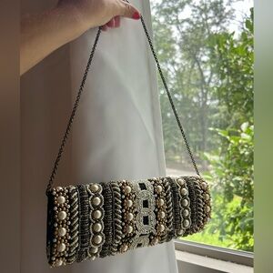 Santi pearl embelished clutch